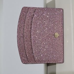 Kate Spade New York glitter pink card holder/ card case